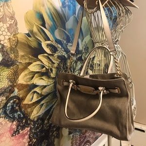 Michael Kors Hamilton leather/canvas tote